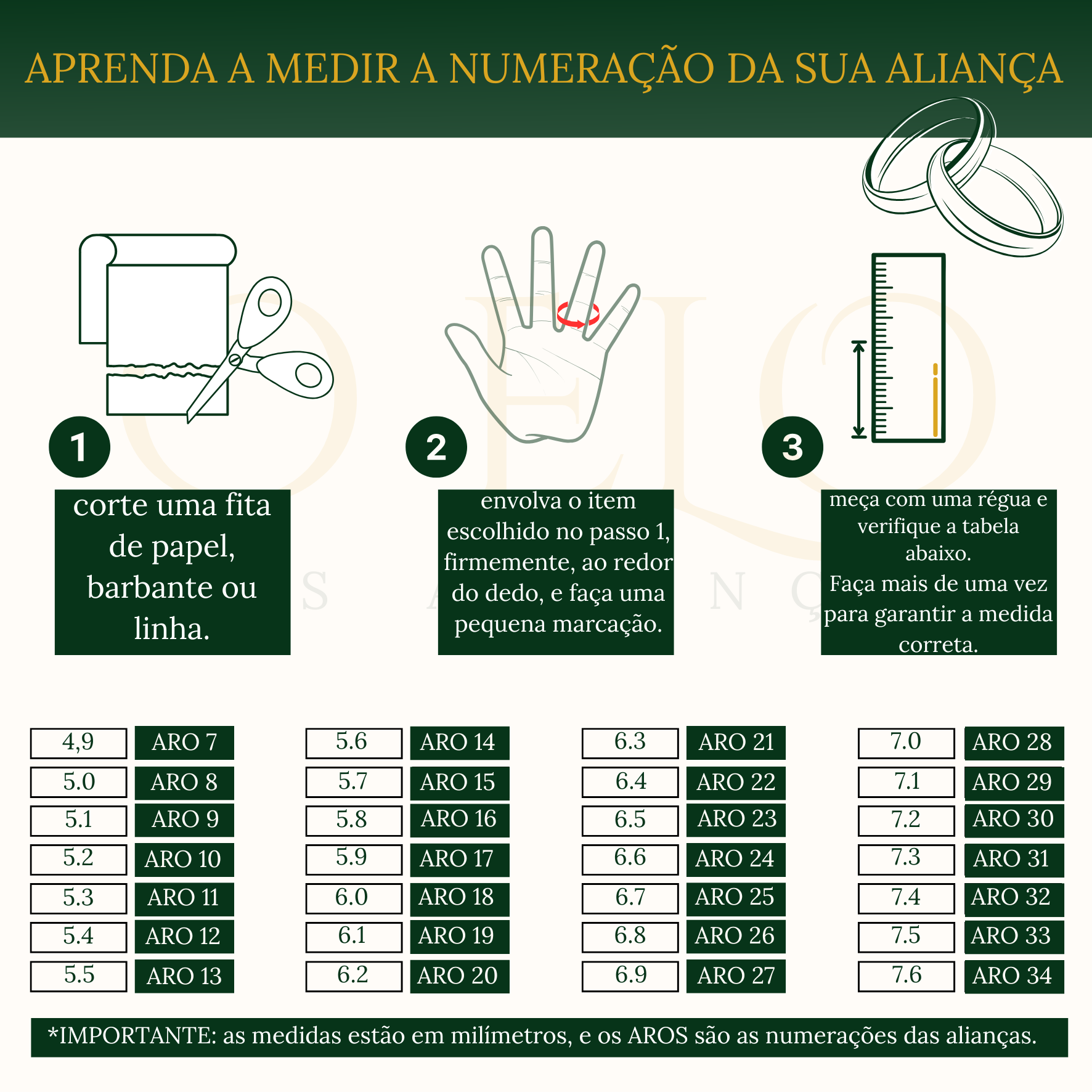 Como Medir o Tamanho da Sua Aliança